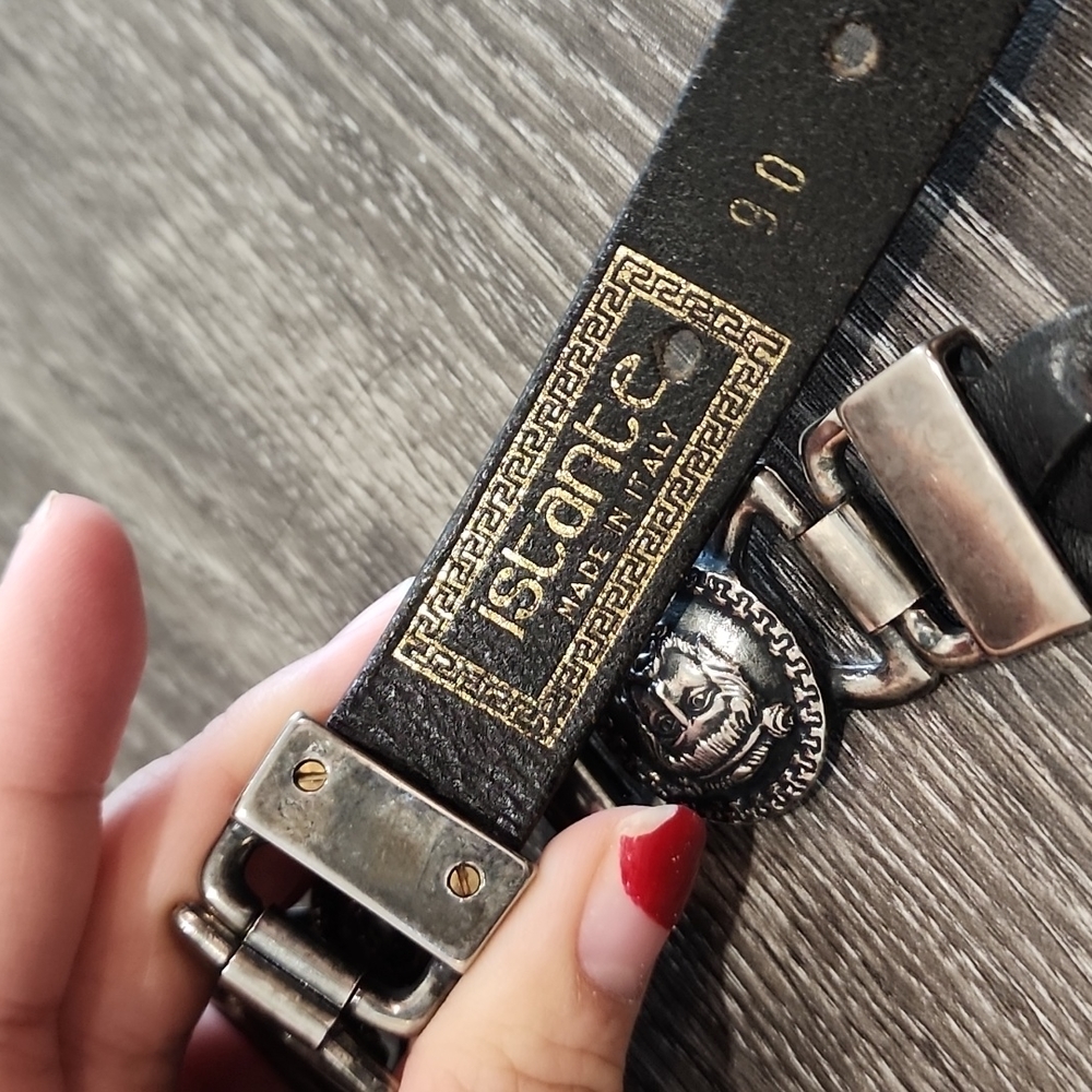Rare Vintage Istante Versus Versace Medallion Braided Leather Belt - Picture 5 of 8